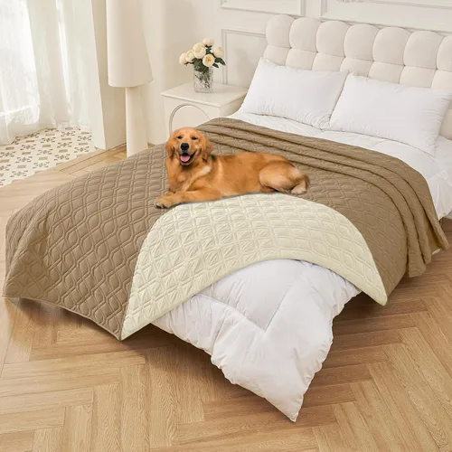 Vista 146 de Smiry Funda impermeable para cama de mascota, suave y lavable, para cama, sofá, reversible, perros pequeños, medianos, grandes, gatos, diseño