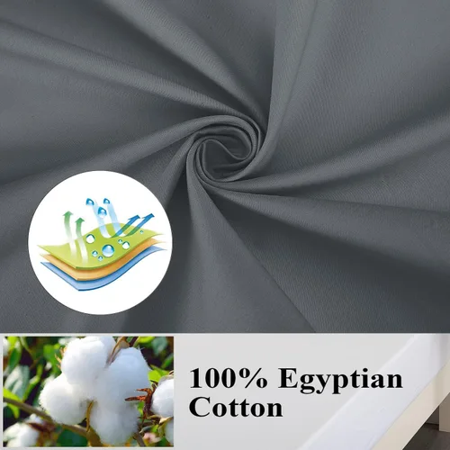 Vista 43 de Juego de 2 fundas de almohada 100% algodón egipcio, fundas de almohada refrescantes de 400 hilos, fundas de almohada suaves y transpirables con Beige