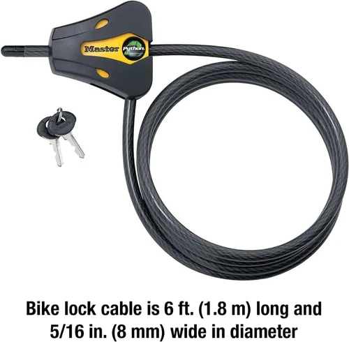 Vista 5 de Master Lock - Cerraduras de cable ajustables Python con 4 llaves, modelo # 8419KA-2