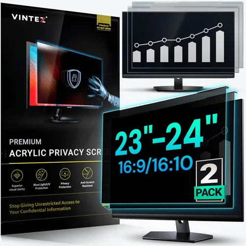 Vista 31 de VINTEZ Pantalla de privacidad de 14 pulgadas 16:9 para monitor de computadora y laptop, película protectora antirreflejos, filtro de luz azul