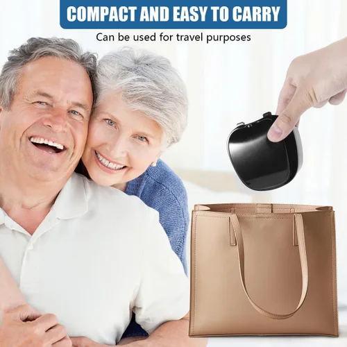 Vista 7 de KISEER Caja de baño de dentadura negra con soporte para tazas, contenedor de remojo con cesta coladora para limpieza de viajes