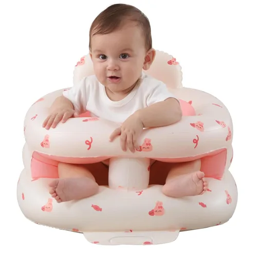 Vista 10 de Asiento de bebé inflable mejorado con bandeja para bebés de 3 a 36 meses, asiento de bumbo con bomba de aire integrada con bandeja, silla de bebé