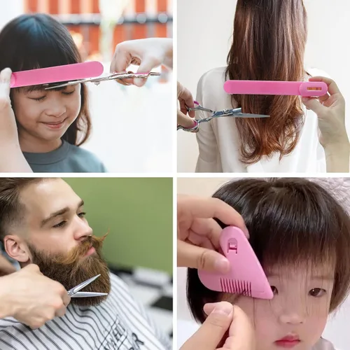 Vista 8 de Kit de corte de cabello para cortar cabello en casa, tijeras de cabello, recortadora de puntas abiertas, clips de flequillo, herramientas