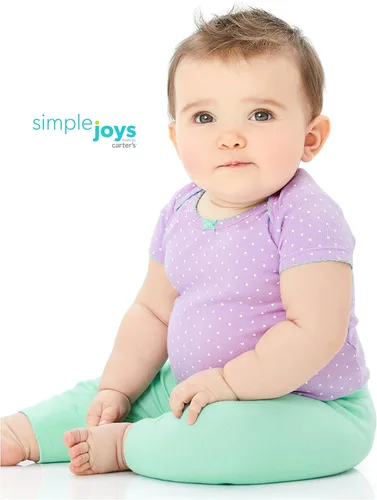 Vista 2 de Pantalón para bebé Simple Joys by Carter's (4 unidades), Rosa brillanteGrisRosa claroMenta, 3-6 meses