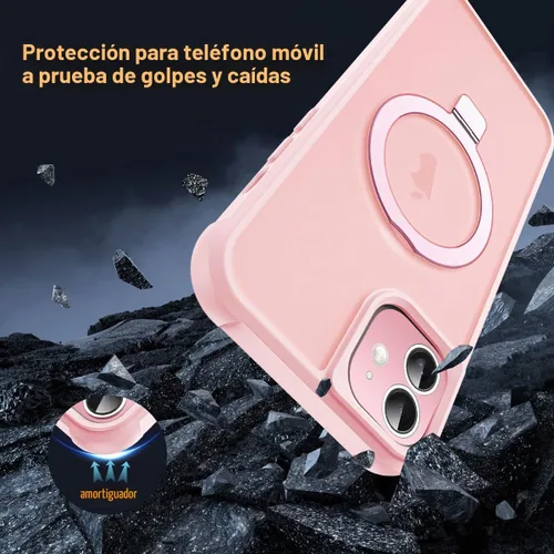 Vista 8 de SKYLMW - Funda compatible con iPhone 11 de 6.1 pulgadas, con soporte magnético invisible tipo anillo, funda translúcida de grado militar, compatible