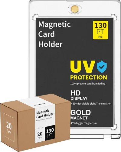Vista 12 de Portatarjetas magnéticos de 35 puntos para tarjetas intercambiables, paquete de 5 fundas duras blancas transparentes de un solo toque con imán más