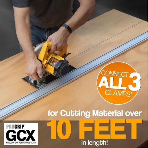 Vista 10 de Abrazadera de borde recto ProGrip ideal para cortar hojas grandes de madera contrachapada y ranuras Dado