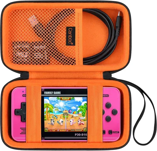 Vista 11 de Canboc Carrying Case for WELLST·G Handheld Game -Preloaded 220 Retro Video Games/ My Arcade Atari Pocket Player Pro Game Console, Mesh Pocket fits