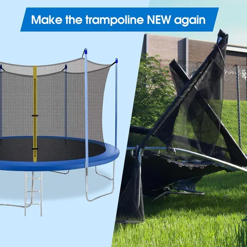 Vista 2 de Los postes universales de repuesto para cama elástica vienen con abrazaderas, tornillos y pernos, tapas de placta, se adapta a marco de trampolín