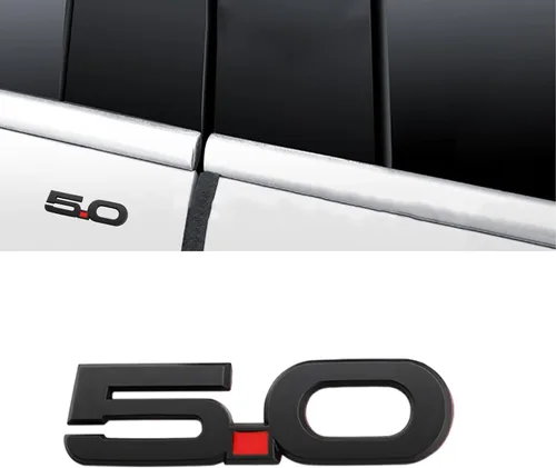 Vista 4 de 2pcs OEM 5.0 Emblemas Insignia 3D Autoadhesivo Logo Pegatina para Ford Mustang GT 2011 2012 2013 2014 (negro)