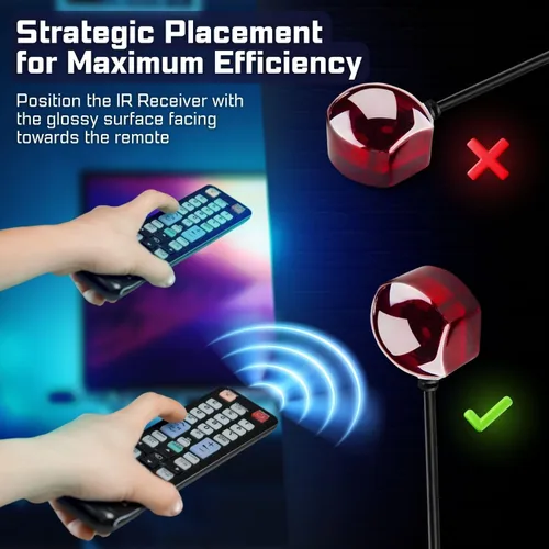 Vista 6 de TNP Cable extensor de control remoto infrarrojo infrarrojo (25 pies) - Receptor IR alimentado por USB y cable de extensión de emisor IR - Kit