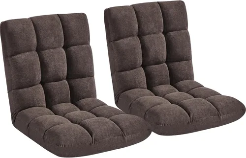 Vista 11 de Yaheetech Silla de Piso Plegable con Respaldo, Sofá de Juegos Plegable Acolchado con 14 Respaldos Ajustables, Sofá Reclinable para Adultos, Silla