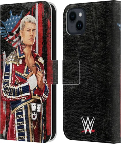 Vista 100 de Head Case Designs Officially Licensed WWE American Nightmare Flag Cody Rhodes Leather Wallet Case Compatible with Apple iPhone 7 Plus/iPhone 8 Plus