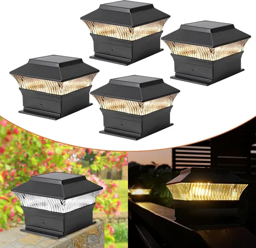 Vista 21 de Luces solares modernas para tapa de poste #1 (se adapta al poste de 4 x 4, nominal 4 x 4 y 6 x 6), 50 lúmenes con tres opciones de temperatura