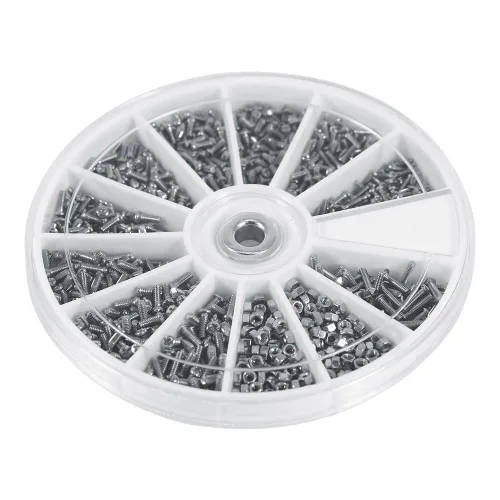 Vista 7 de Tornillos de reparación de relojes, 600 piezas/caja, 12 tipos de tornillos pequeños, kit surtido de tuercas M1 M1.2 M1.4 M1.6 para relojes, gafas