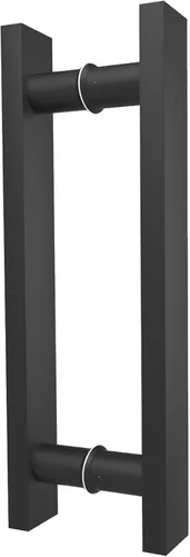 Vista 8 de Manijas Cuadradas de Titanio Dorado para Puerta de Granero 12"/24"/36"/48"/59'', Tirar Empujar Manija Larga de Puerta Francesa de Doble Cara