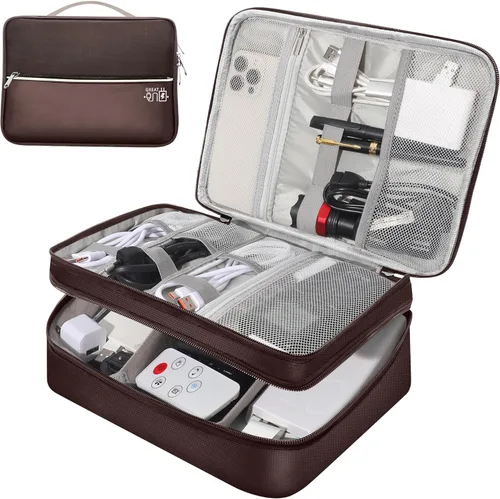 Vista 10 de CILLA Organizador de Electrónica para Viajes, Estuche Organizador de Cables de Viaje, Bolsa Compacta de Accesorios Electrónicos para Cable, Cordón