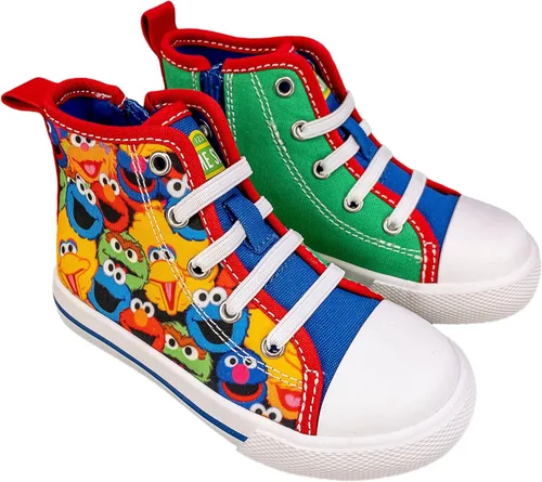 Zapatos de Elmo de Barrio Sésamo, Hi Top Sneaker con Encaje