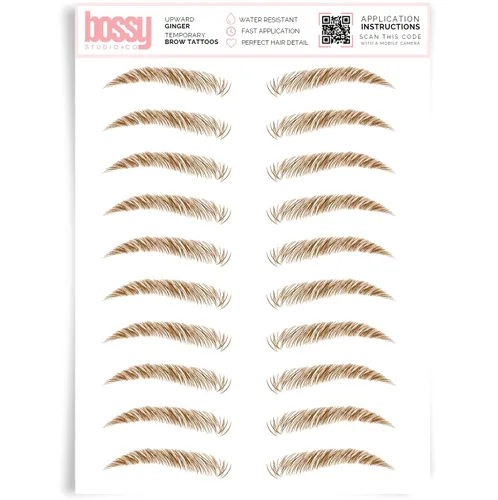 Vista 11 de Brows by Bossy Tatuaje temporal para cejas 8 colores y 6 estilos adhesivos impermeables para cejas, tatuajes falsos para el cabello como pelar