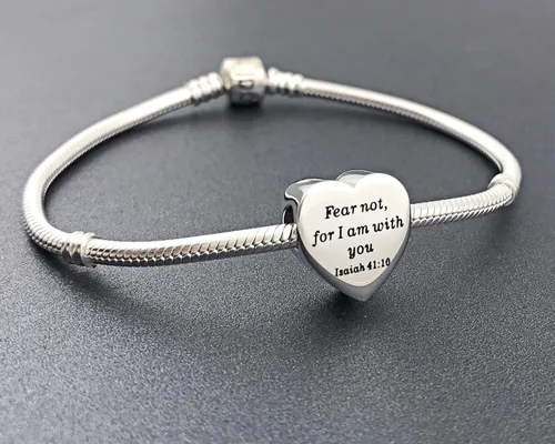 Vista 5 de MUERDOU Pulsera con dije de corazón en forma de versículo bíblico cristiano oración fe joyería religiosa regalos para mujeres