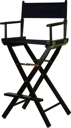 Vista 247 de Casual Home - Silla de director de 18 in, marco negro, lona negra, altura clásica