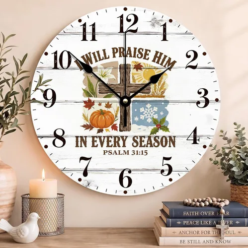 Vista 45 de Reloj con versículo bíblico con citas de Jesús, relojes de 0929Regalos Cristianos (2)