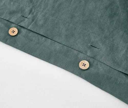 Vista 7 de EVERLY Juego de funda de edredón de lino 100% puro tamaño Twin 68X90 pulgadas 2 piezas (1 funda de edredón, 1 funda de almohada) suave