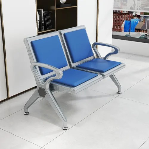 Vista 9 de Kinfant Banco de sala de espera de 2 asientos, sillas de sala de recepción con brazos, sillas de recepción de aeropuerto, sillas de vestíbulo
