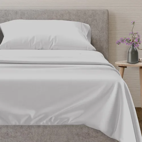 Vista 131 de Mayfair Linen Juego de sábanas de 100% algodón egipcio, tamaño individual (paquete de 2) – Sábanas de lujo blancas de 600 hilos, tamaño individual