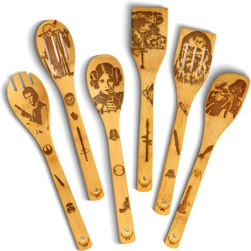 Vista 10 de Cucharas de madera de Navidad para cocinar, 6 piezas, utensilios de cocina de Navidad, regalos para decoración de cocina, incluyendo espátulas
