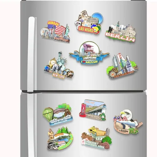 Vista 4 de Imán de Miami de Estados Unidos imán de nevera de madera 3D monumentos de viaje coleccionables recuerdos decoración hecho a mano 2