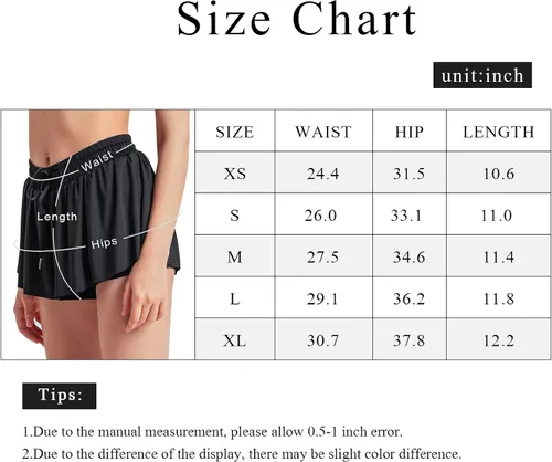 Vista 6 de Sovtemp Womens 2 in 1 Flowy Shorts Quick-Dry Running Yoga Shorts Drawstring Fitness Workout Athletic Shorts
