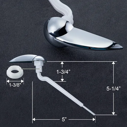 Vista 2 de Enhon Kit de repuesto universal de mango de inodoro compatible con el estándar americano 738995-0020A Champion4, piezas de manija de inodoro