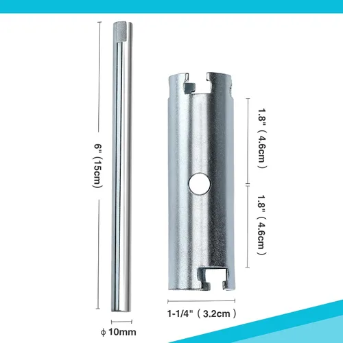 Vista 3 de DURATECH Llave coladora de cesta, llave coladora universal para fregadero con mango deslizante, extremo doble, 1/2 pulgadas y 3/8 pulgadas