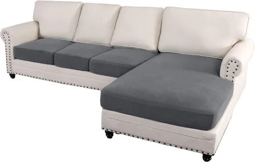 Vista 70 de ADPON Fundas de sofá modular, funda de cojín para sofá o sillón en forma de L, funda separada para sofá seccional izquierdo o derecho (1 diván, gris)
