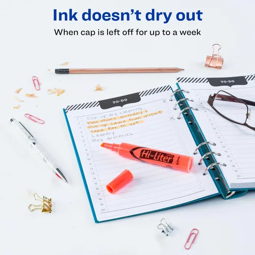 Vista 5 de Marcadores fluorescentes para escritorio HI-LITER, Naranja fluorescente