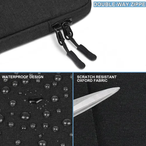 Vista 5 de Funda para laptop de 13.3 pulgadas, a prueba de golpes, funda protectora para computadora con bolsillo para accesorios, bolsa portátil compatible