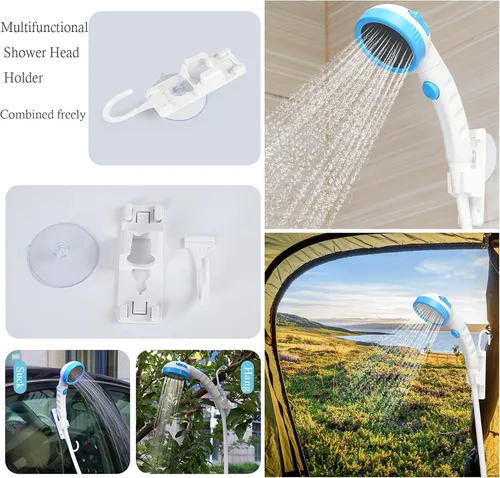 Vista 6 de Iron Hammer Ducha eléctrica portátil, ducha de campamento, ducha incorporada de 5000 mAh, gran capacidad, recargable, con batería, para ducha