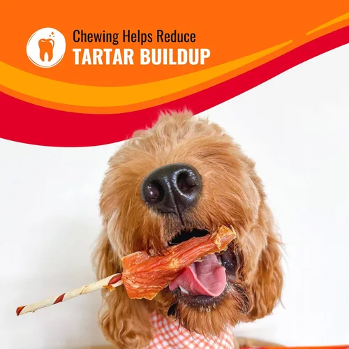 Vista 7 de Good'n'Fun Trenzas de cuero crudo de triple sabor para perros, paquete de 35