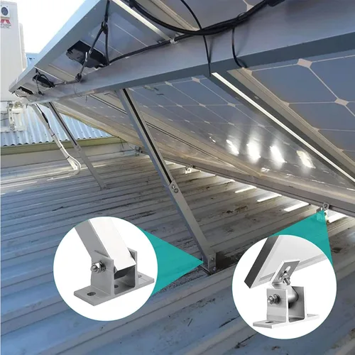 Vista 5 de Panel solar ajustable Soporte de montaje de inclinación Base de montaje en panel solar Soporte de techo Ángulo de inclinación 10° -60° Soporte