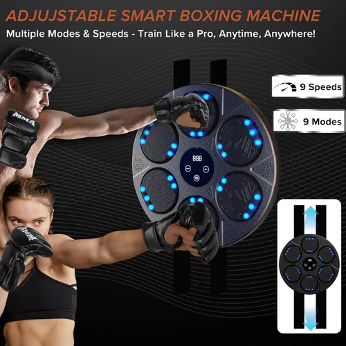 Vista 5 de Music Boxing Machine Kit Wall Mounted Smart Boxing Machine & Counter Complete Boxing Kit More Than a Standard Punching Machine for Adults & Home