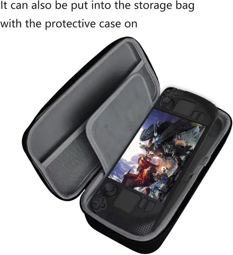 Vista 9 de Stream Deck - Funda de transporte para baraja de vapor funda protectora rígida portátil de viaje con bolsillos para accesorios y fundas de juego