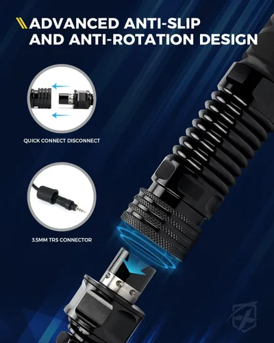 Vista 18 de Xprite 1 unidad de luz LED RGBW de 2 pies con base de resorte, luces de látigo con antena iluminada controladas por aplicación y control remoto