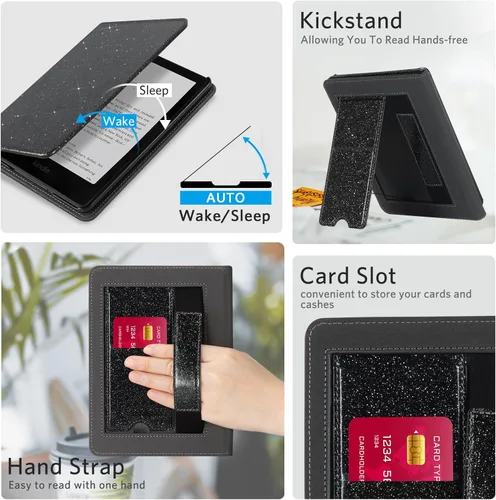 Vista 276 de CoBak Funda inteligente para Kindle Paperwhite de 6.8" de 11ª generación 2021 con función de encendido automático, ligera, delgada, de piel **Salvia