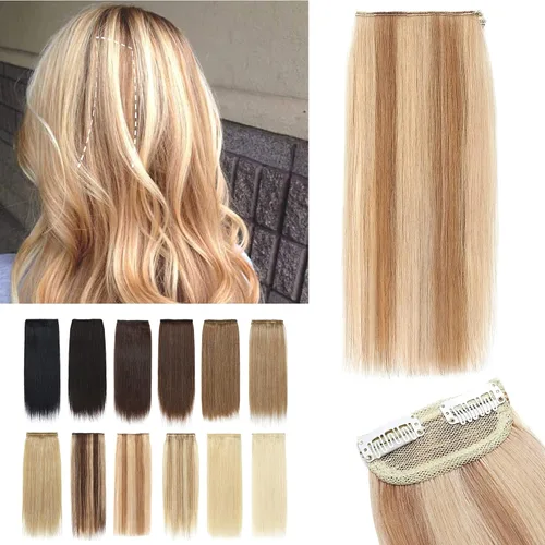 Vista 34 de SEGO 2 piezas de extensiones de cabello cortas con clip, cabello humano de 6 pulgadas, 20 g, extensiones de cabello humano para mujeres con cabello