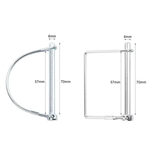 Vista 3 de 20 piezas de pasador de bloqueo de eje de seguridad de 1/4 de pulgada de diámetro en 2 formas de cuadrado y arco para remolques de granja, carros