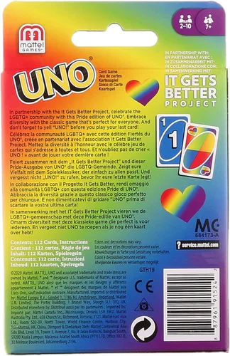 Vista 3 de Mattel Games Juego de cartas UNO Play with Pride con 112 cartas e instrucciones, ideal para edades de 7 años en adelante
