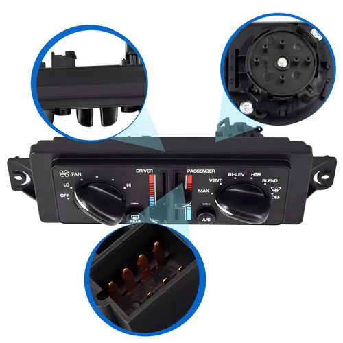 Vista 6 de Calentador A/C Módulo de control de clima dual para 2000-2005 Buick Century 3.1L 2000-2004 Buick Regal 3.8L Reemplaza 10308120 10447470 599199