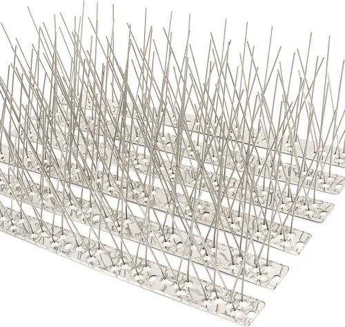 QIEGL Púas para pájaros de acero inoxidable 304 para palomas pequeñas, antipájaros, gorriones, cerca de picos, cubierta de picos de 10.8 pies