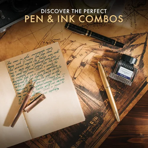 Vista 6 de Wordsworth and Black Botella de Tinta para Pluma Estilográfica (50 ml) Edición Premium de Lujo, [Negro Misterioso] Tinta Embotellada para Plumas